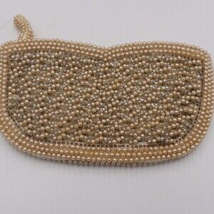 Vintage Small Beaded Clutch Ivory & White Japan Evening Bag